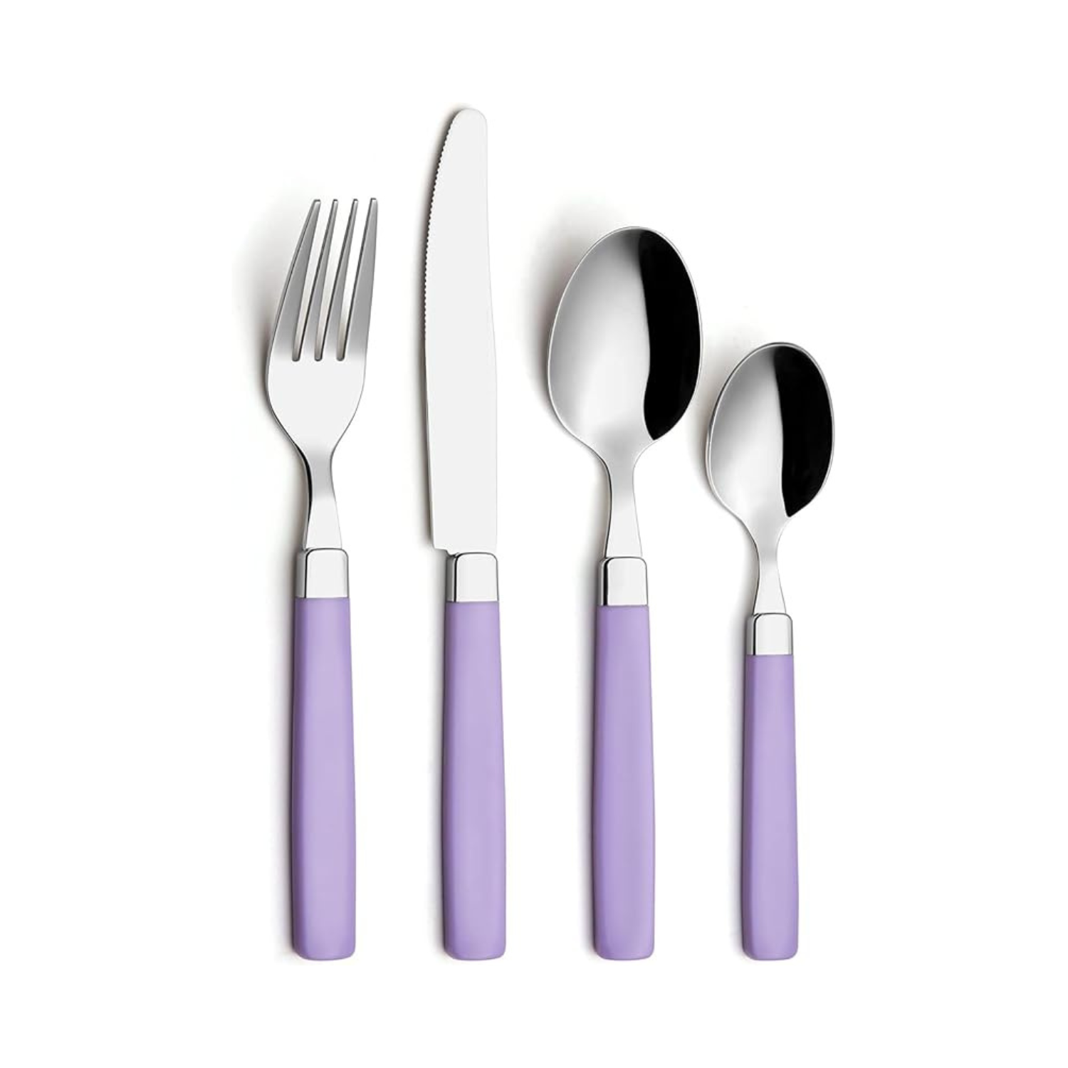 Stainless Steel Cutlery Set with Handles – 4 Piece Flatware Set
