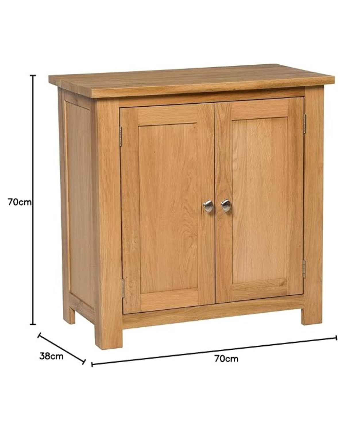 Solid Oak Wooden Sideboard with Double Door Storage