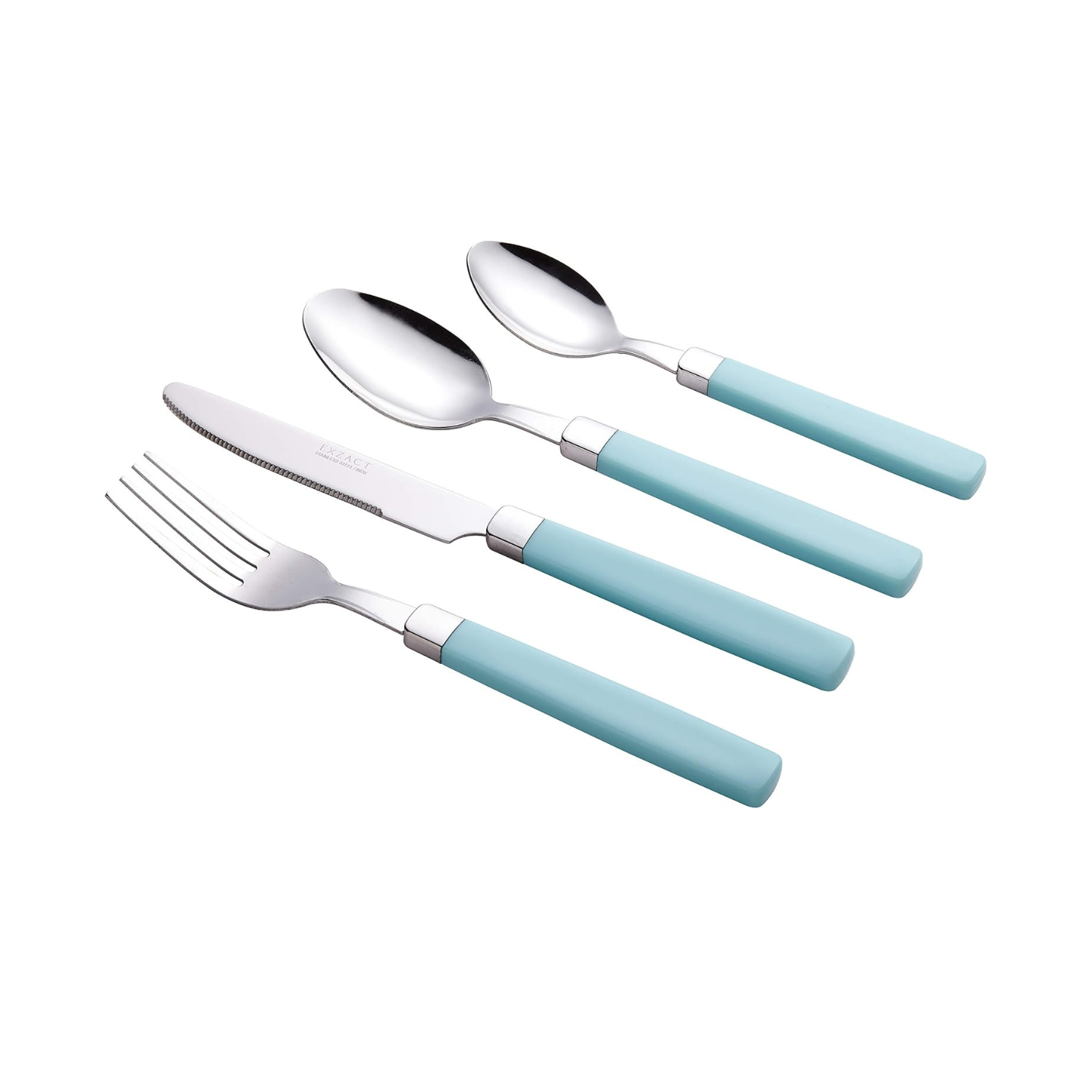 Stainless Steel Cutlery Set with Handles – 4 Piece Flatware Set