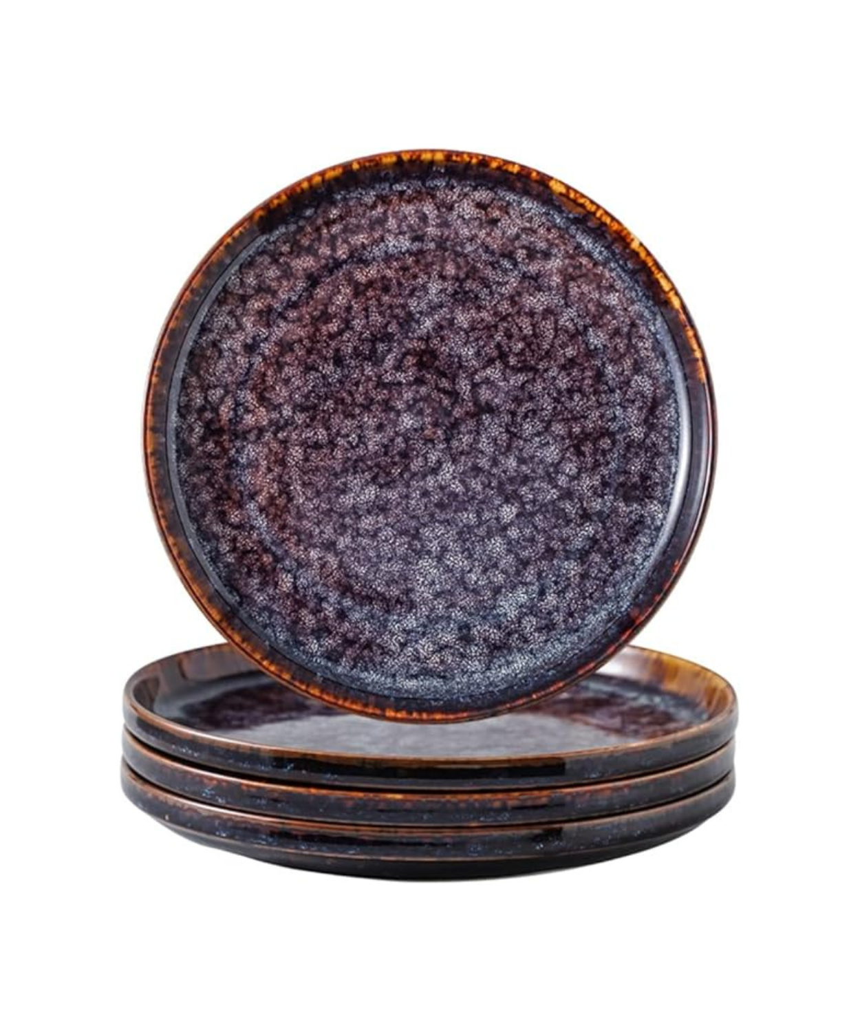 Ceramic Flat Plates Set of 4 - The Dessert, Salad, Appetizer, Small Lunch, etc Plate