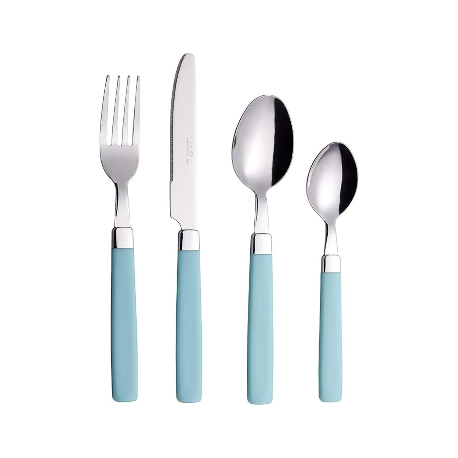 Stainless Steel Cutlery Set with Handles – 4 Piece Flatware Set