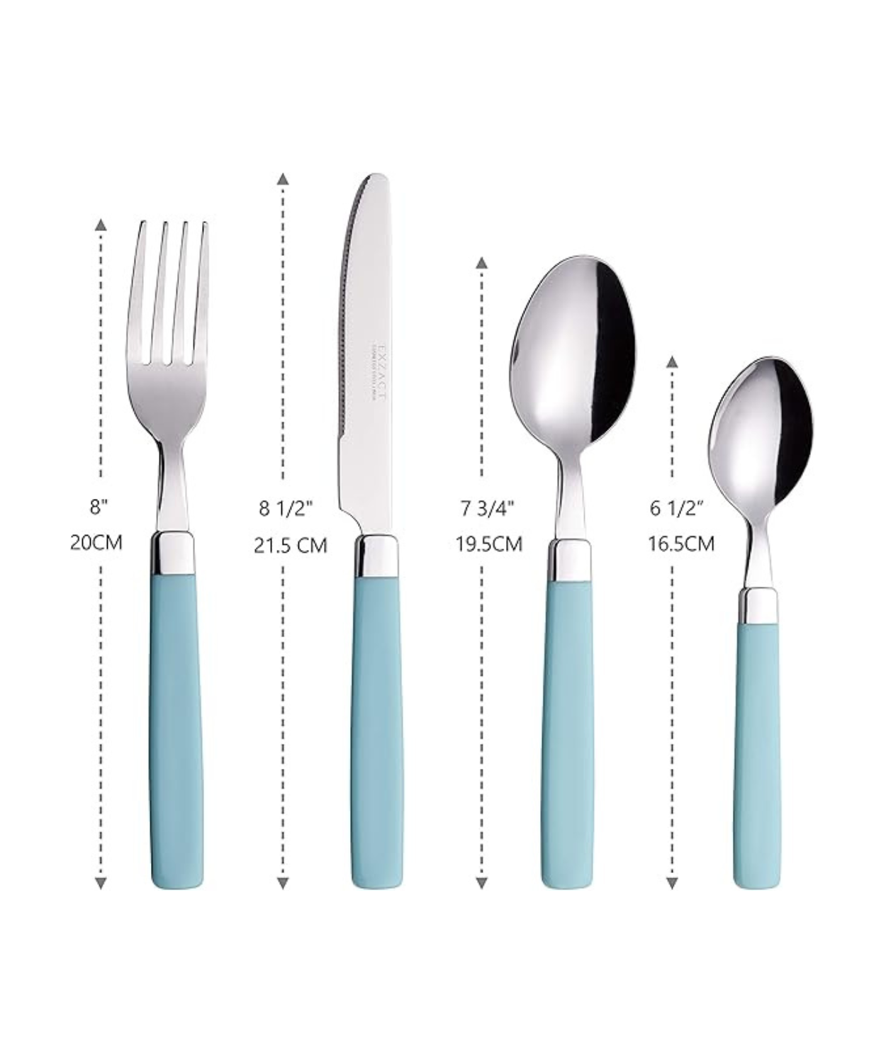 Stainless Steel Cutlery Set with Handles – 4 Piece Flatware Set