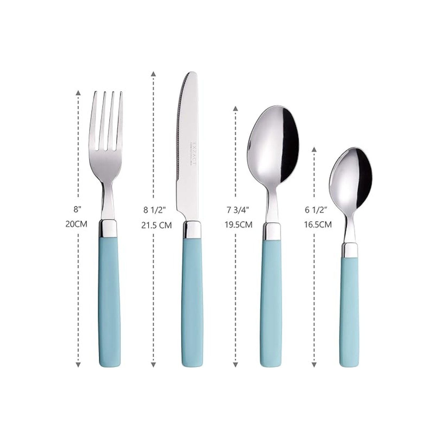Stainless Steel Cutlery Set with Handles – 4 Piece Flatware Set