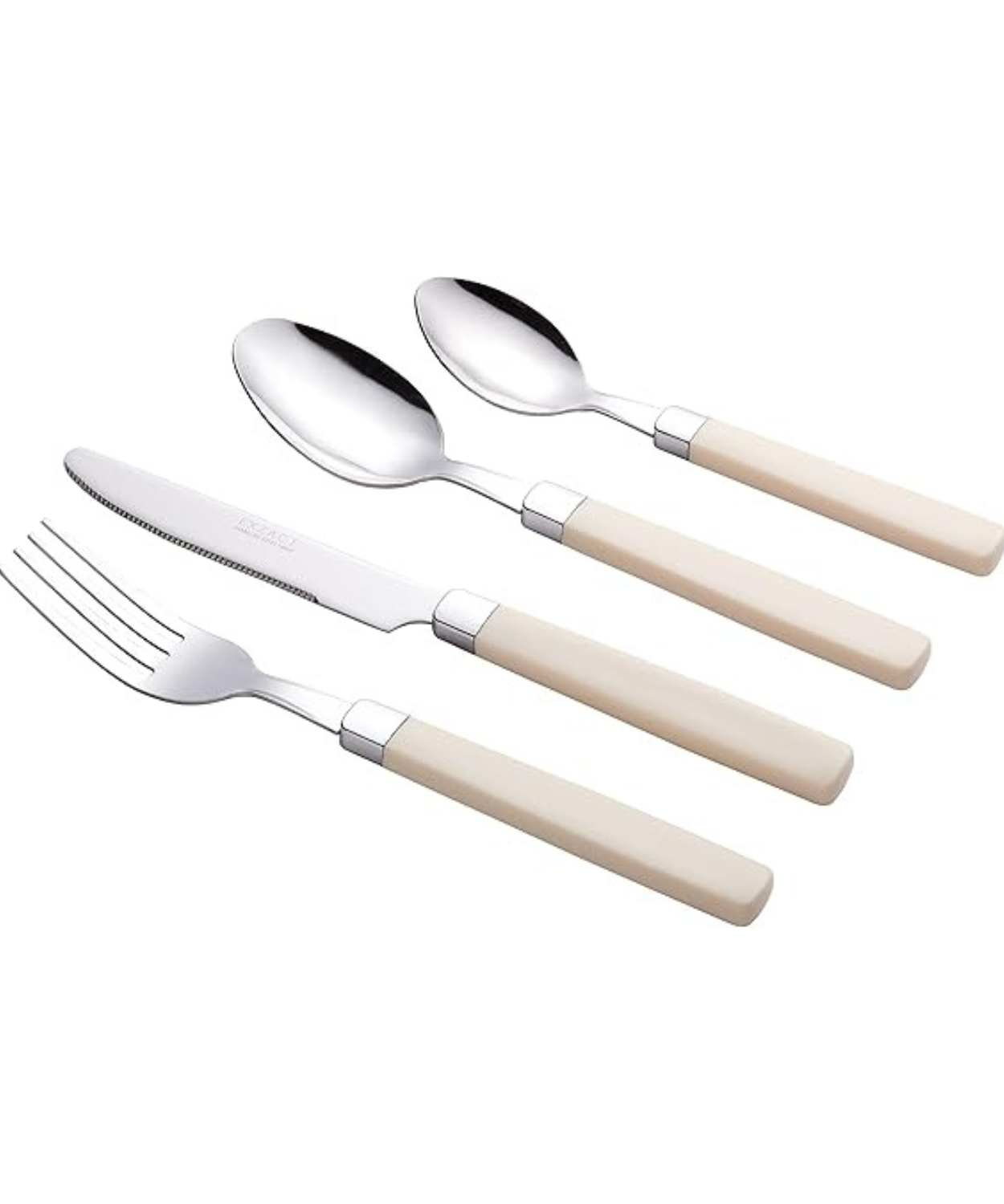Stainless Steel Cutlery Set with Handles – 4 Piece Flatware Set