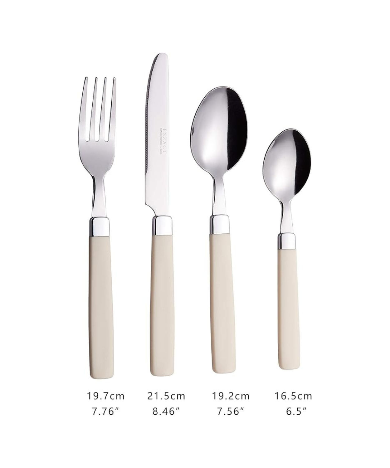 Stainless Steel Cutlery Set with Handles – 4 Piece Flatware Set