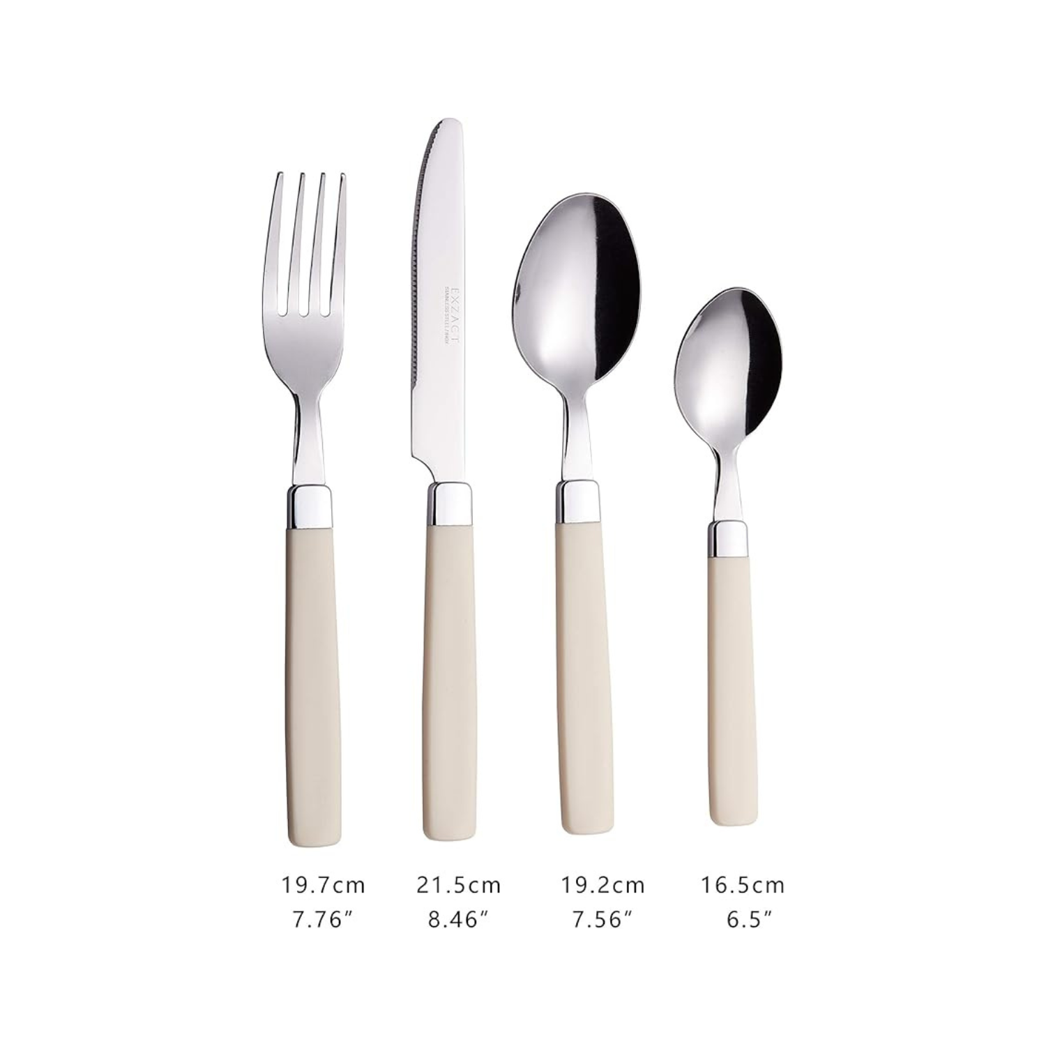 Stainless Steel Cutlery Set with Handles – 4 Piece Flatware Set