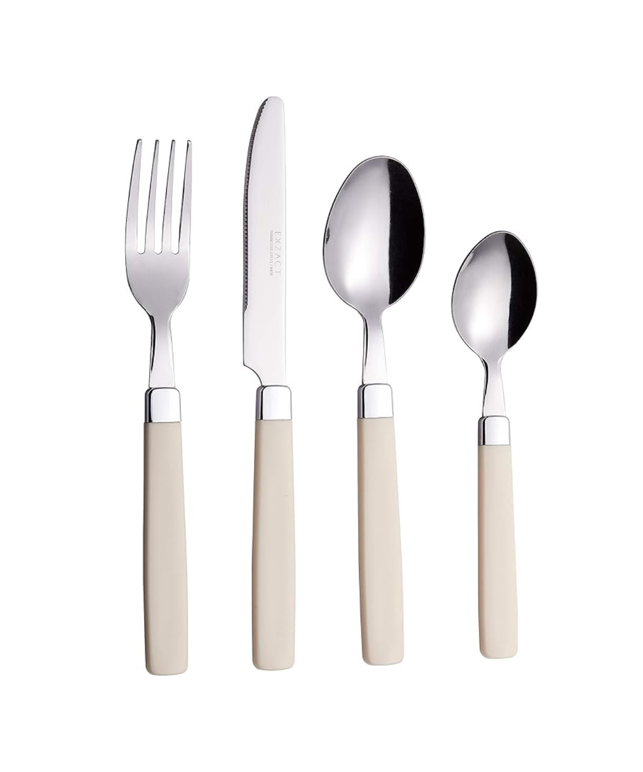 Stainless Steel Cutlery Set with Handles – 4 Piece Flatware Set