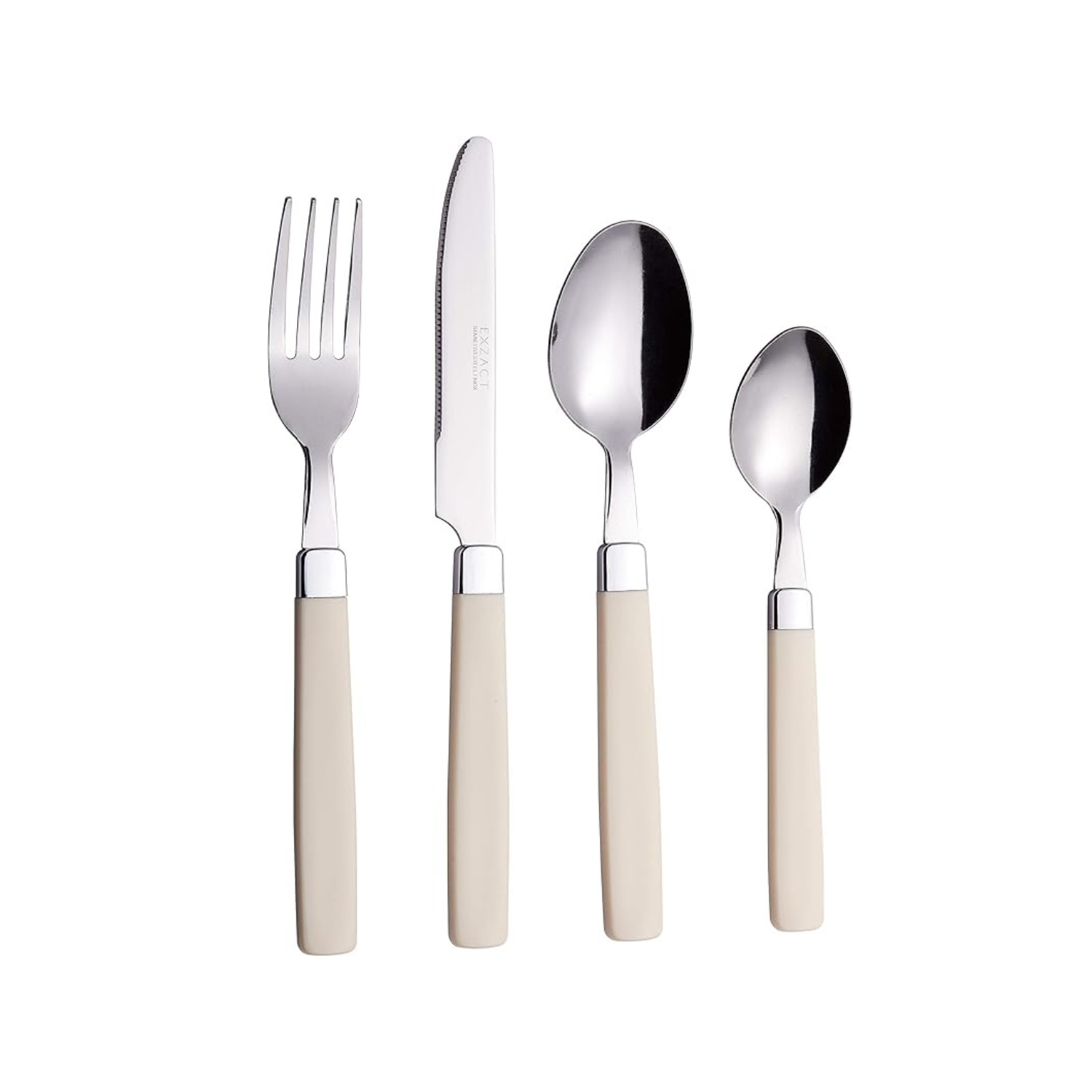 Stainless Steel Cutlery Set with Handles – 4 Piece Flatware Set