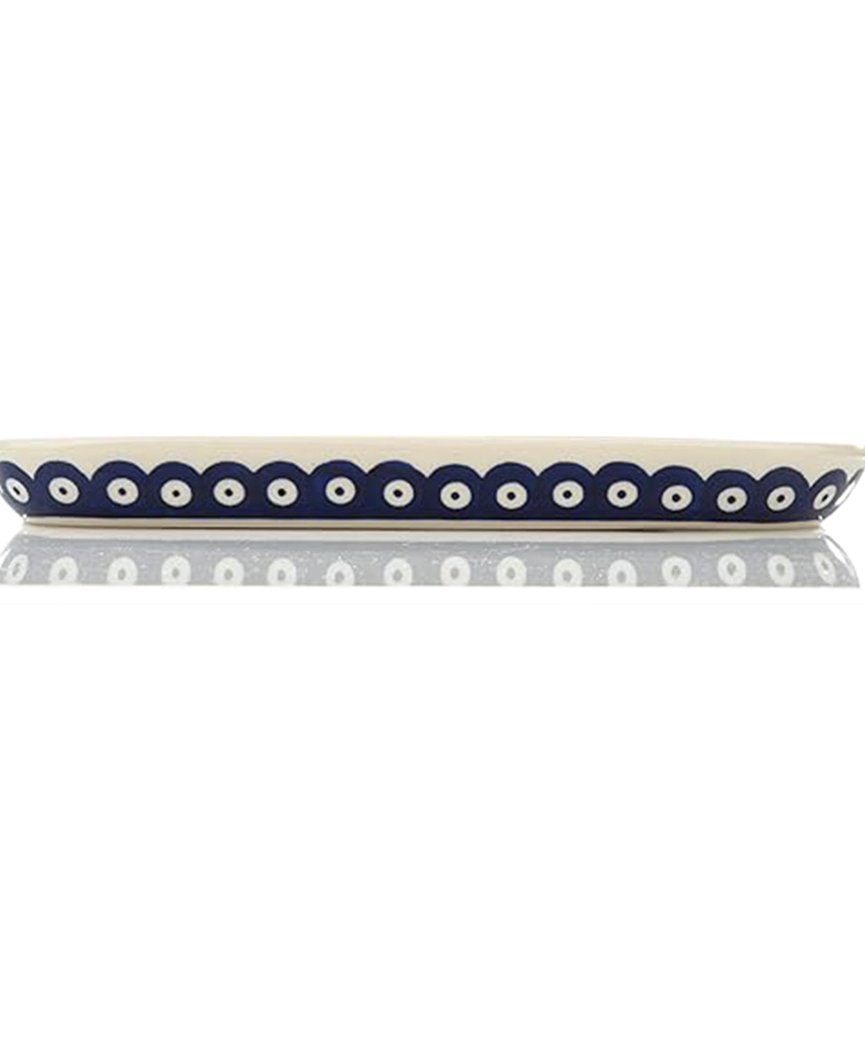 Blue Polka Dot Oval Ceramic Serving Platter