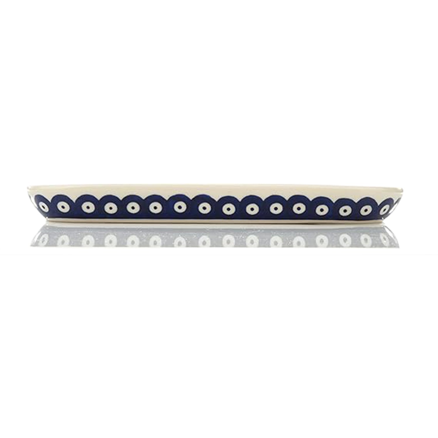 Blue Polka Dot Oval Ceramic Serving Platter