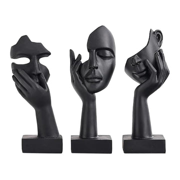 3 PCS Thinker Statue Golden Black Abstract Art Sculpture for Modern Home Decoration Desktop Decoration Christmas