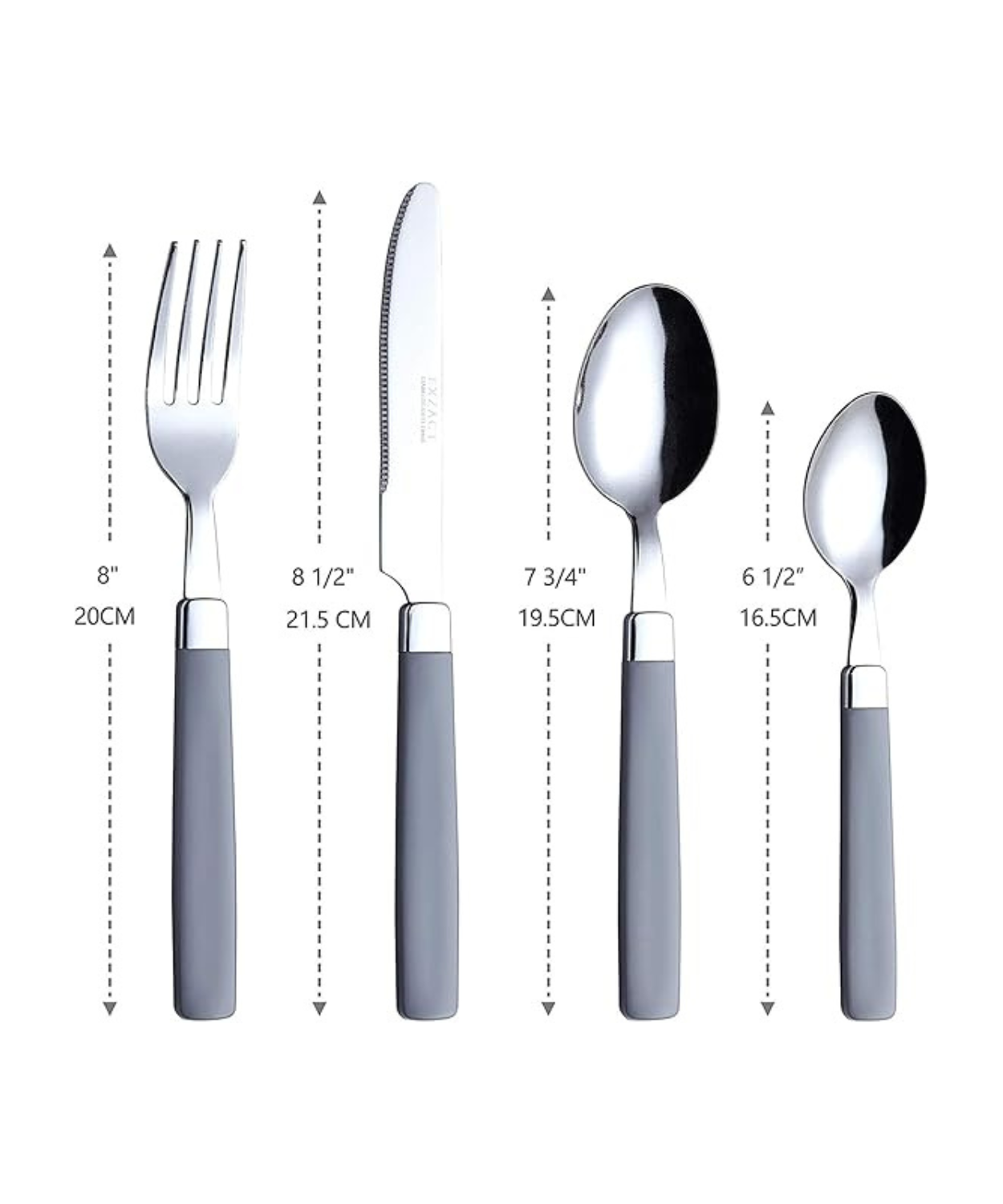 Stainless Steel Cutlery Set with Handles – 4 Piece Flatware Set