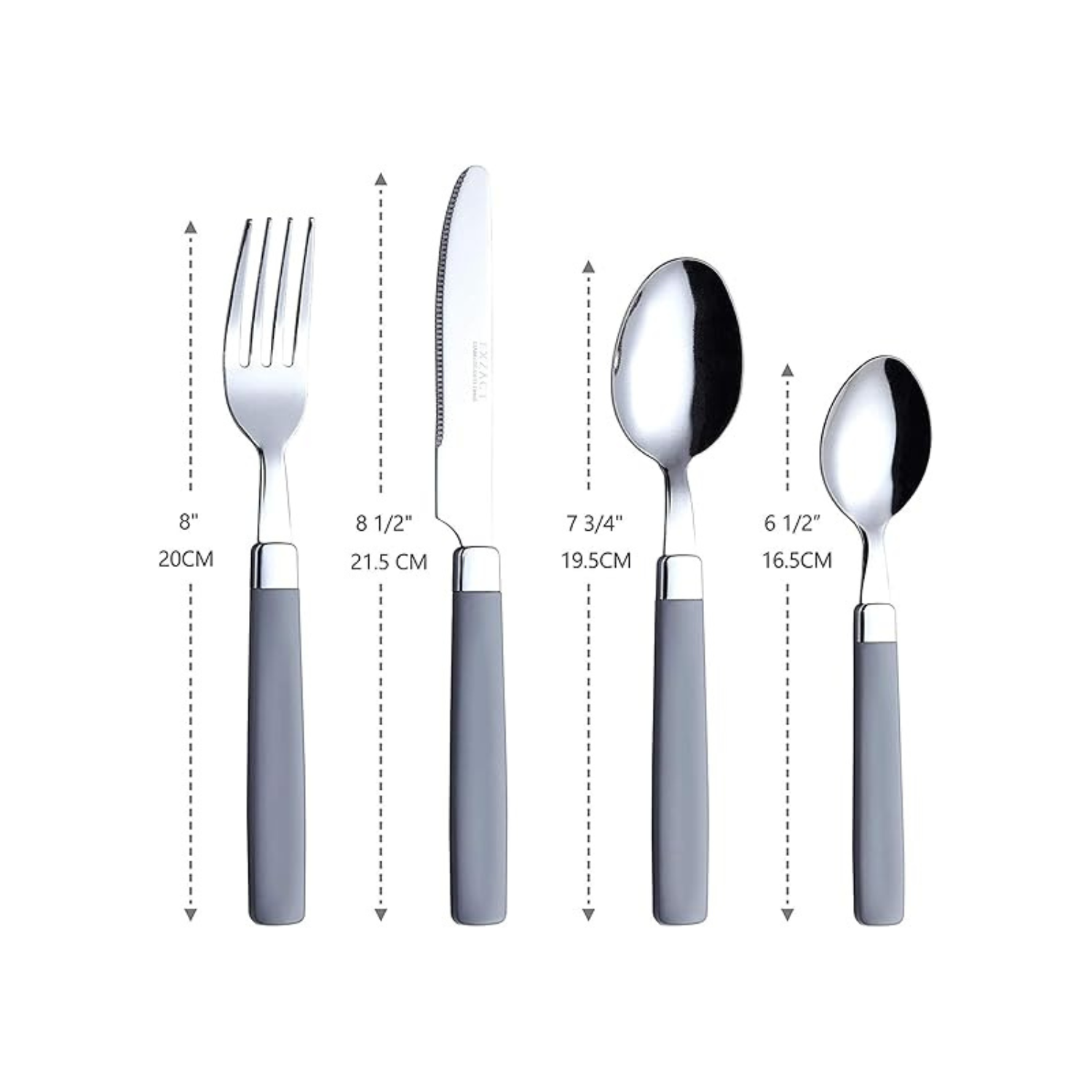 Stainless Steel Cutlery Set with Handles – 4 Piece Flatware Set