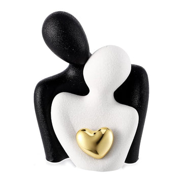 White & Black Ornaments Couple Figurine Sculptures Gifts for Wedding Anniversary