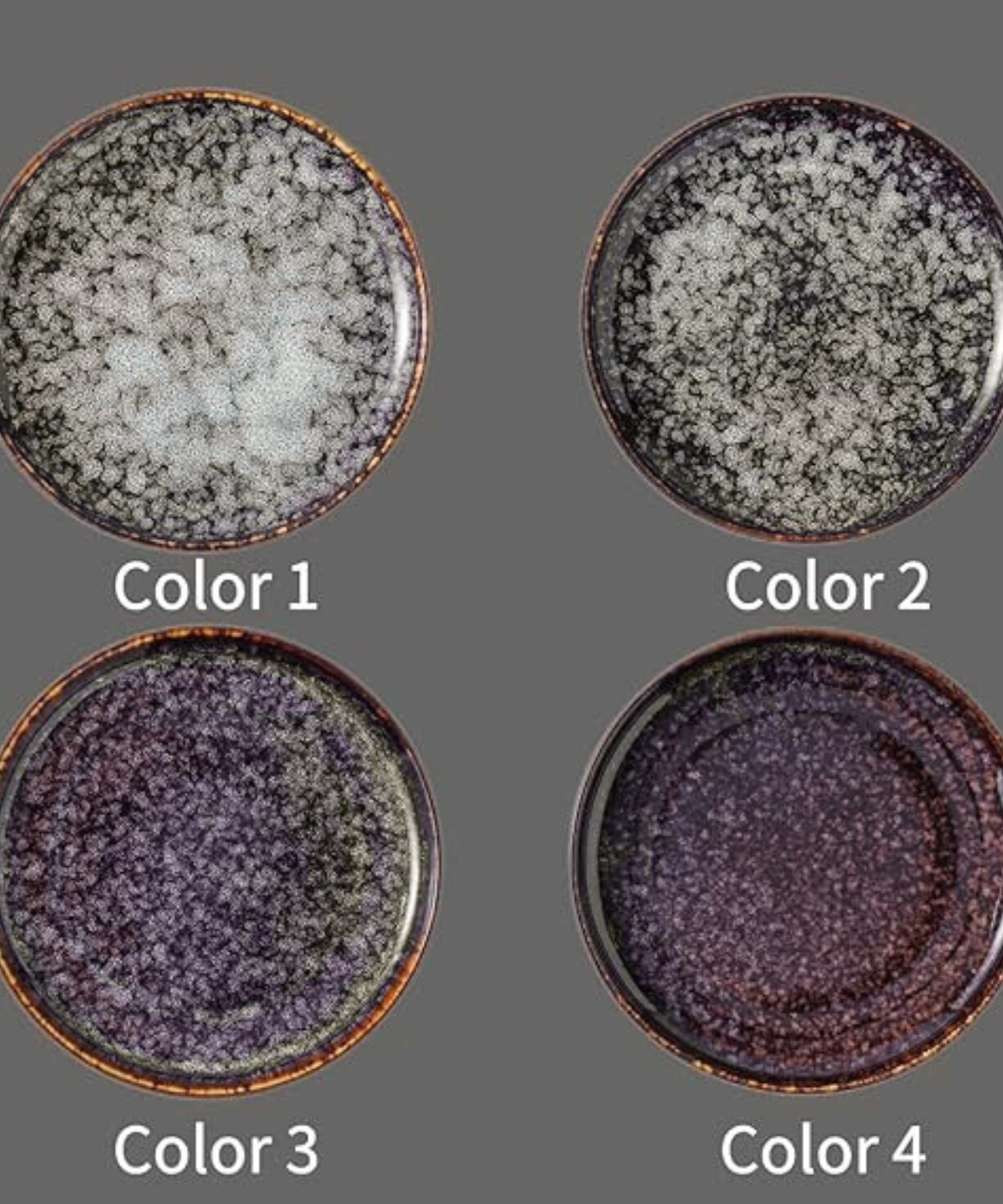 Ceramic Flat Plates Set of 4 - The Dessert, Salad, Appetizer, Small Lunch, etc Plate