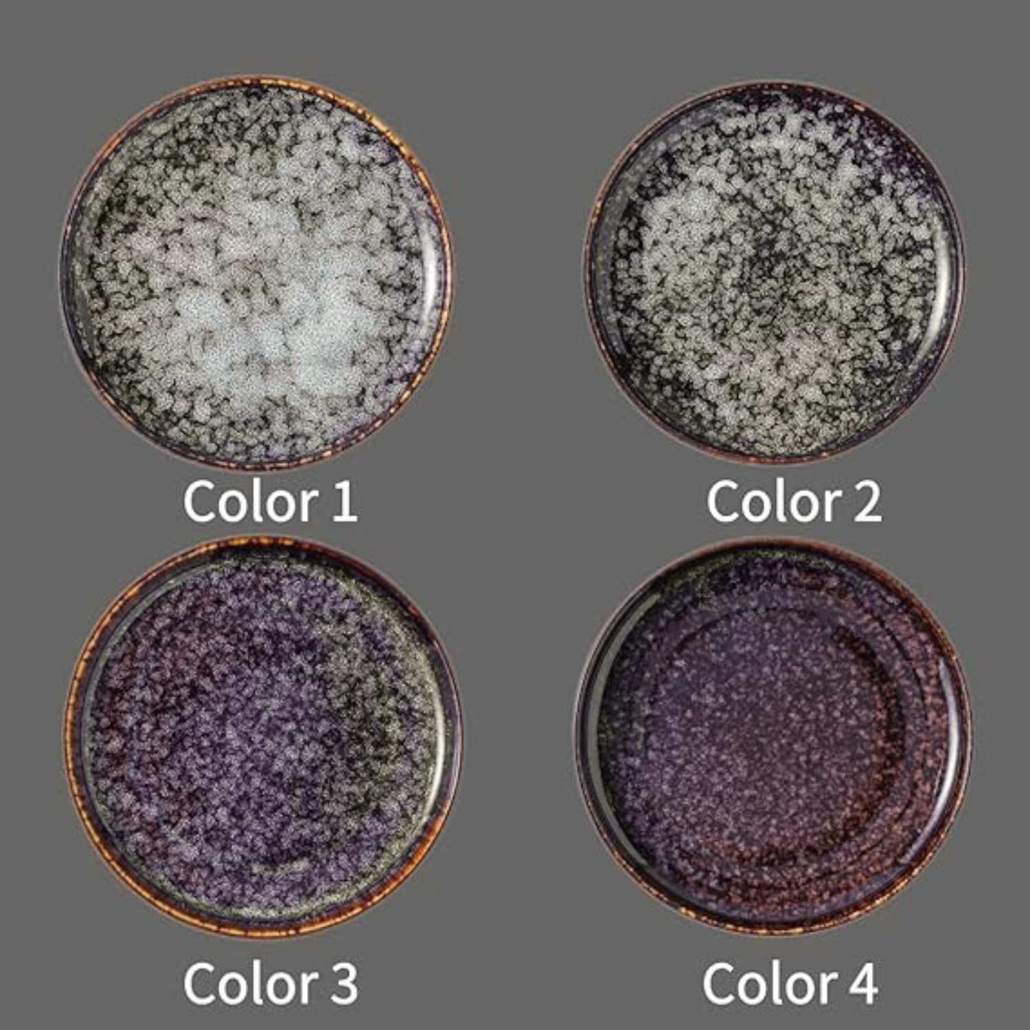 Ceramic Flat Plates Set of 4 - The Dessert, Salad, Appetizer, Small Lunch, etc Plate