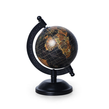 Black & Gold Desk Globe | Sleek Stand Executive Table Décor