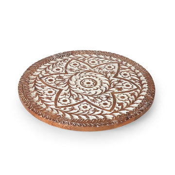 Hand-Carved Floral Mandala Wooden
