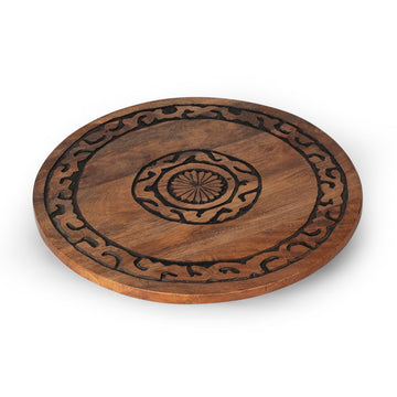 Handcarved Medallion Round Wooden