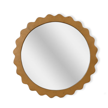 Golden Scallop Round Mirror