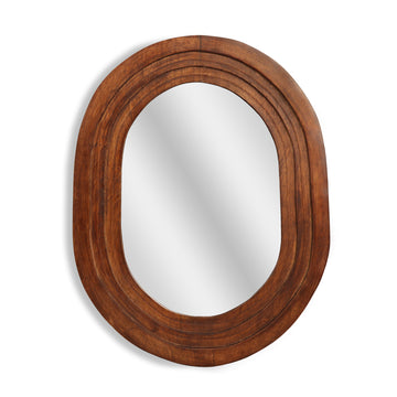 Classic Walnut Oval Wall Mirror