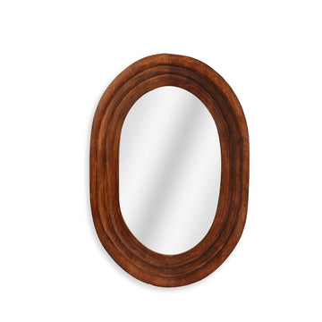 Slim Oval Wooden Frame Mirror