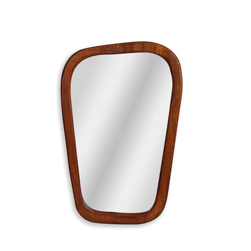 Soft Trapeze Wood Wall Mirror