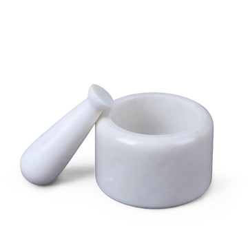 Light Grey Marble Mortar & Pestle | Premium Chutney Grinder