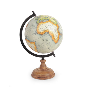 Pastel World Desk Globe | Wooden Stand Elegant Table Décor