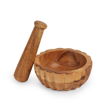 Wooden Mortar & Pestle | Handcrafted Kitchen Tool