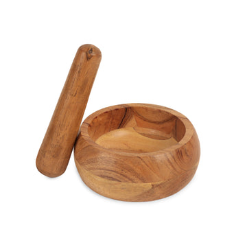 Smooth Wooden Mortar & Pestle Set