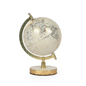 White Gold Desk Globe | Marble Base Premium Office Décor