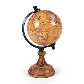 Classic World Desk Globe | Wooden Stand Travel Inspired Décor