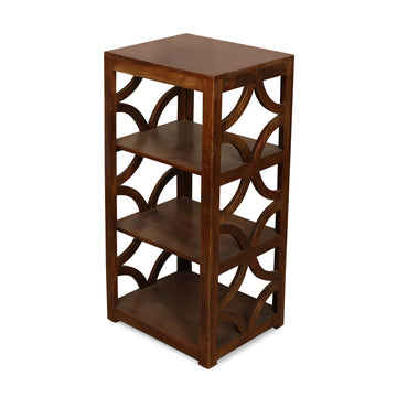 Solid Wood Cutwork Side Rack – Open Storage Unit