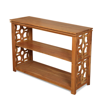 Solid Wood Console Shelf – Open Storage Table