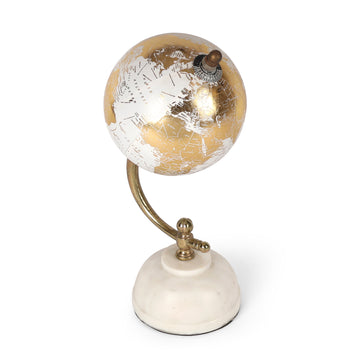 Mini Desk Globe | Gold Stand Marble Base Shelf Décor