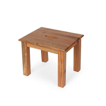 Solid Wood Utility Stool with Handhold Slot
