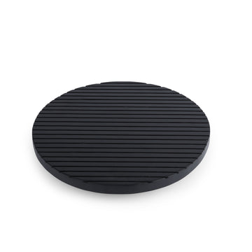 Matte Black Ribbed Round Platter