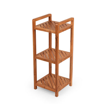 Wooden Slatted Rack with Handle – Multi Tier Storage