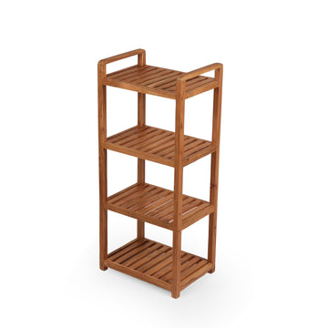 Tall Solid Wood Utility Rack – Vertical Storage Shelf