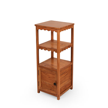 Solid Wood Storage Rack with Drawer – Utility Shelf Unit