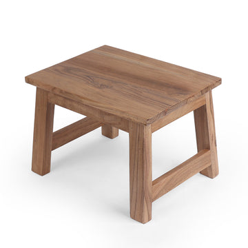 Rustic Solid Wood Floor Stool in Natural Finish
