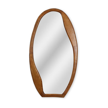 Wavy Edge Wooden Wall Mirror