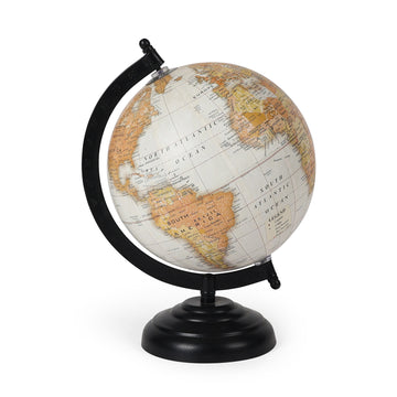 Cream Political World Globe – Educational Tabletop Décor