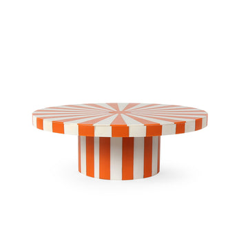 Orange & White Striped Decorative Cake Stand