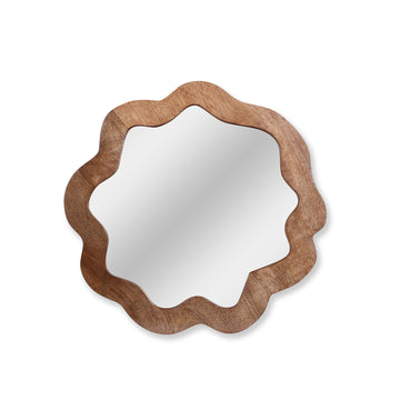 Vintage Oval Wooden Wall Mirror