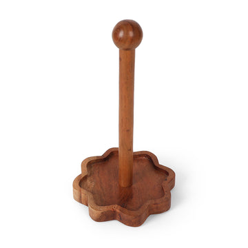 Wooden Flower-Base Tissue Roll Holder