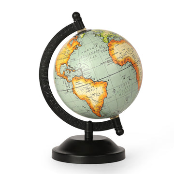 Green Political World Globe – Educational Tabletop Accent