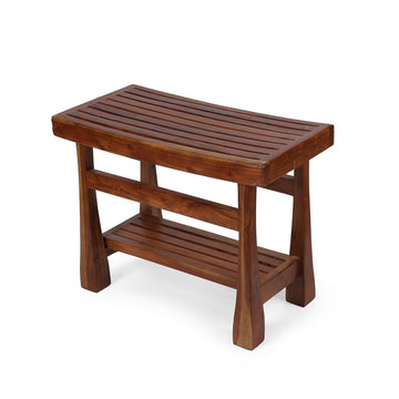 Solid Wood Slatted Top Stool – Functional Seating