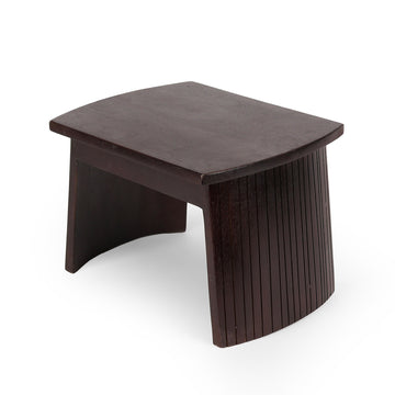 Curved Panel Wooden Accent Stool